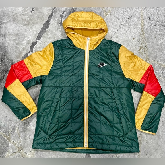 New!! Nike Synthetic Fill Colorblock Full-Zip Hooded Jacket - Large - Picture 3 of 7